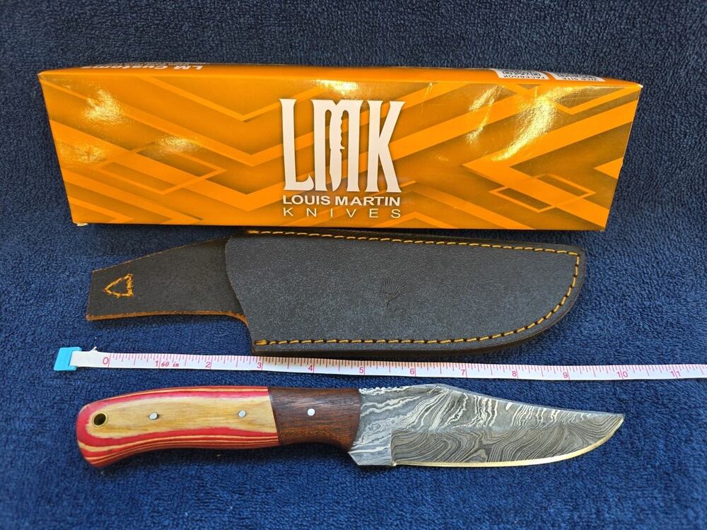 Hunting Bowie Knife 10 Inch Custom Made Forged Damascus Blade LMK Knives #7639